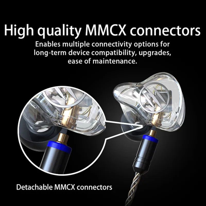 BGVP DM7 6 BA Balanced Armature Drivers In Ear Monitors Professional Music Hifi Headphones Detachable Mmcx Cable