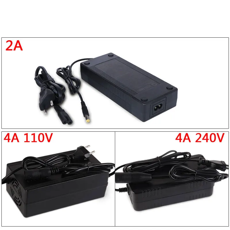 Ebike Lithium Li-ion Battery Charger Pack Charger, Electric Bike, DC, XLR, RCA Plug, USA, EU, 36V, 42V, 48V, 54.6V, 52V, 58.8V