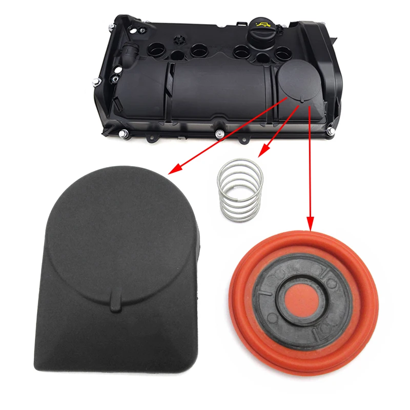 

Engine Valve Cover Diaphragm Membrane Plastic Cap & Spring Kit for MINI R57 R56 R58 R59 R60 R61 1.6L Cooper Camshaft 11127603390