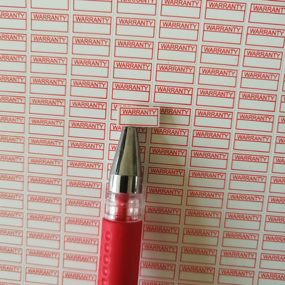 1500pcs Warranty  Sticker Security Seal Size 10*5mm Red Color Rectangle Shape Fragile Label