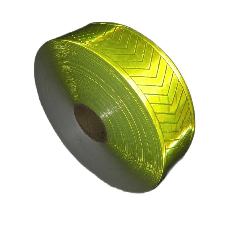 5CM*50M Fluorescent Reflective Warning PVC Strip Sewing For Clothing Arrow Style Non-adhesive Reflective PVC Tape