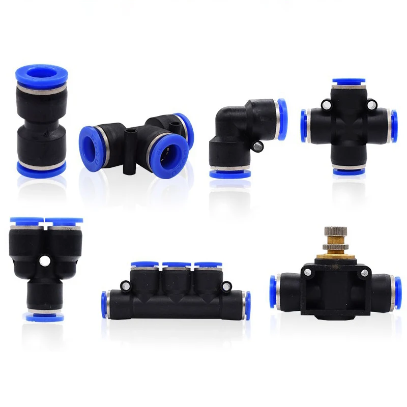 Pneumatic fittings PY/PU/PV/PE/HVFF/SA water pipes and pipe connectors direct thrust 4 to 12mm/ PU plastic hose quick couplings