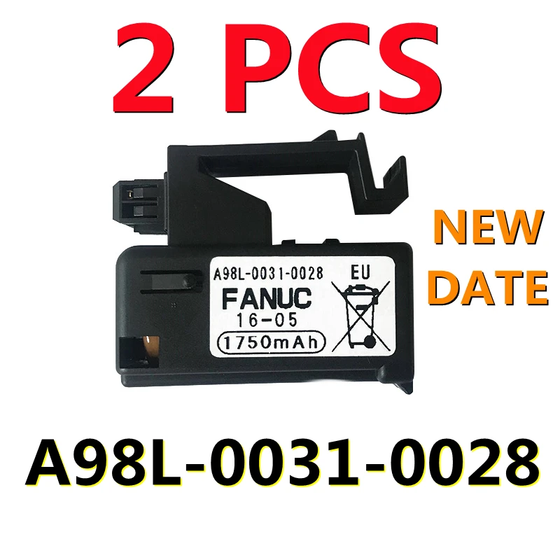 

(NEW DATE) 2PCS Genuine A98L-0031-0028 A02B-0323-K102 3V 1750mAH FANUC Battery Free Shipping