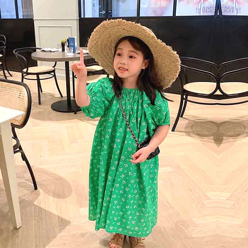 Girls clothes summer season dress fashion casual bohemian vacation floral Princess dresses 2-7 Age Beibei Quality child clothing