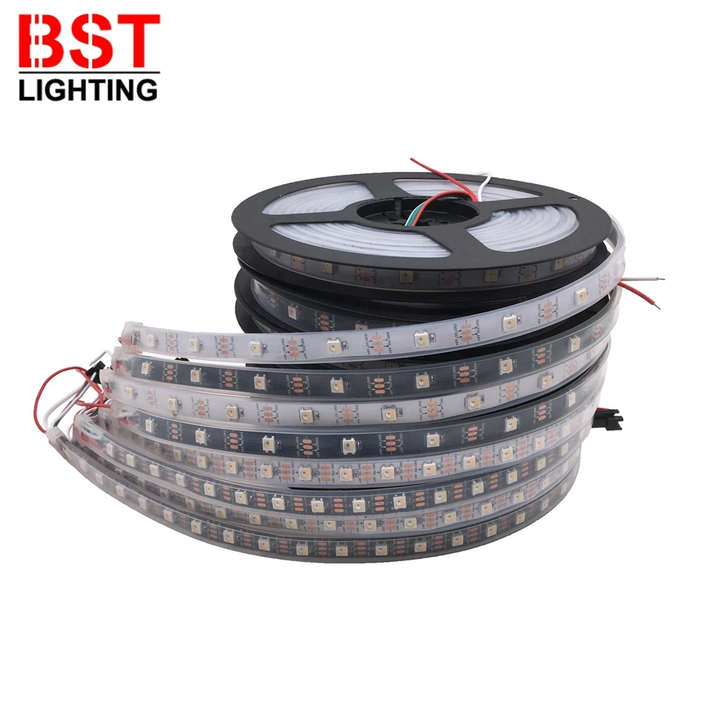 SK6812 RGBW (podobny WS2812B) 4 w 1 indywidualna adresowalna taśma Led IC 30/60/144 Leds/Pixels/m światło IP30/65/67 DC5V