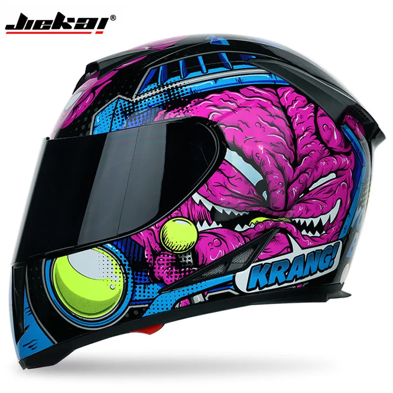 JIEKAI Motorcycle Helmet Motorbike Dual Lens Full Face Helmet Breathable ABS Riding Helmet Cascos Moto Motocross Helmets