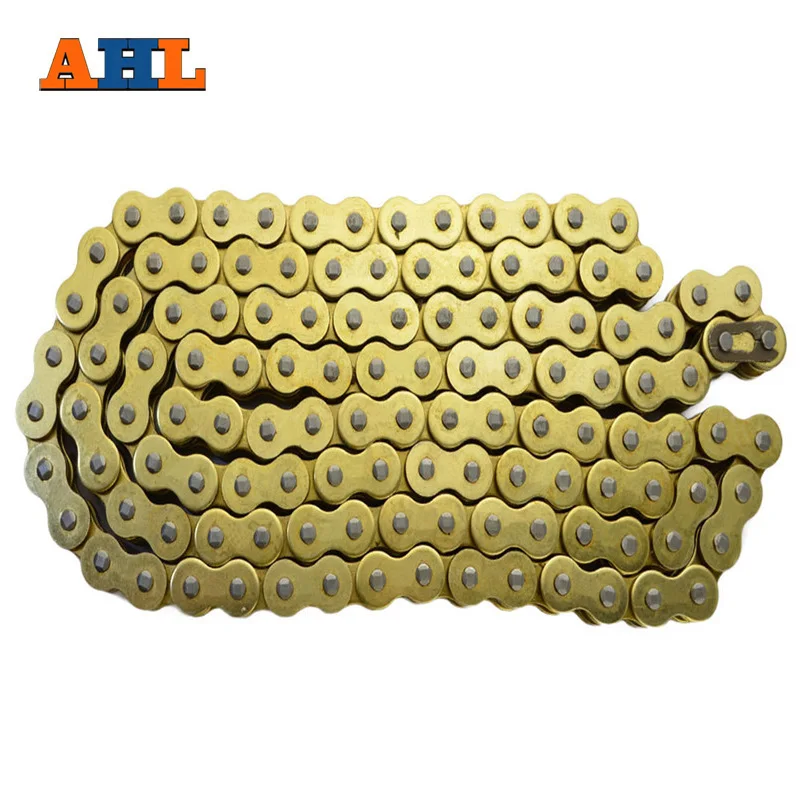 AHL 530 * 120 Motorcycle Drive Chain parts UNIBear 530 Pitch Heavy Duty Gold O-Ring Chain 120 Links For Honda Suzuki Yamaha