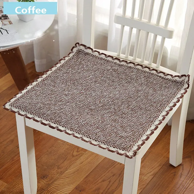 Solid Soft Chair Cushion Comfortable Computer Chair Seat Pad Lace 5 Colors Cotton Seat Cushions Non-slip Buttocks Chair Cushion