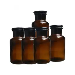 30/60/125/250/500ml Brown Wide-Mouth Reagent Bottle Storage Jar Lab Supplies