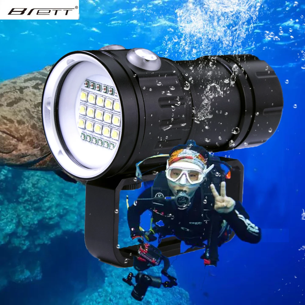 led mergulho lanterna tocha 20000lumens x xhp70 iluminacao subaquatica 100m a prova impermeavel agua tatico tocha para camera de video luz preenchimento 01