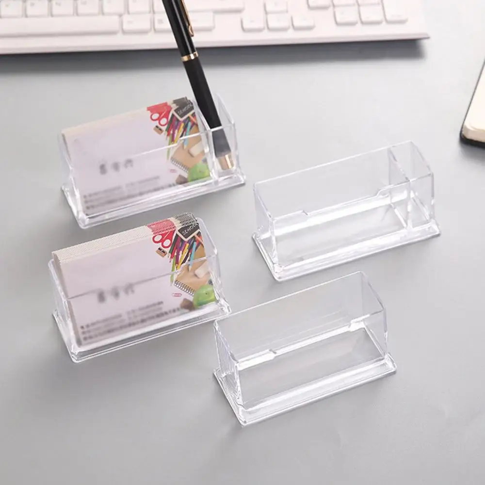 Portable Clear Business Card Holder Display Stand Desk Desktop Countertop Business Card Holder Desk Shelf Box