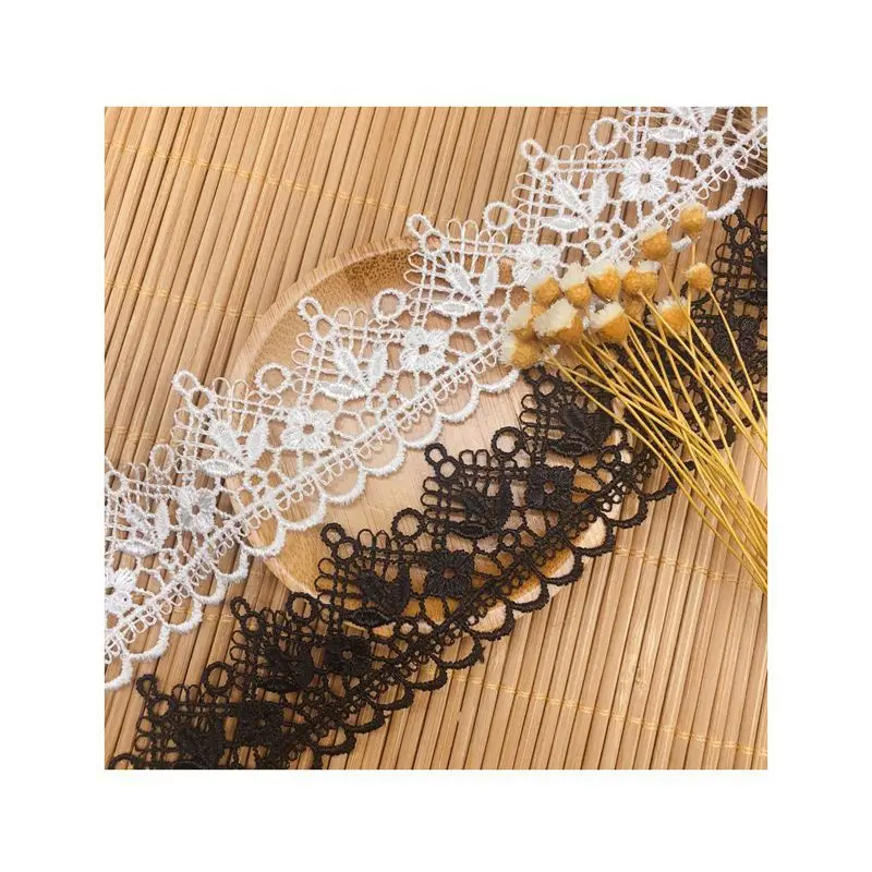 자수 작은 꽃 레이스 원단 DIY 목걸이, 수제 쥬얼리 로리타 스커트, 플리츠 웨딩 의류, 의류 액세서리