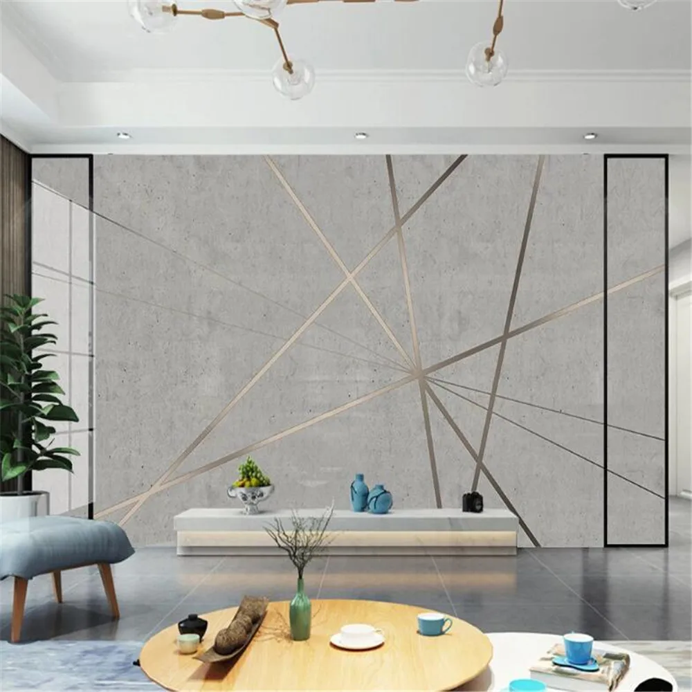 

Milofi custom non-woven mural wallpaper modern minimalist creative geometric concrete industrial background wall