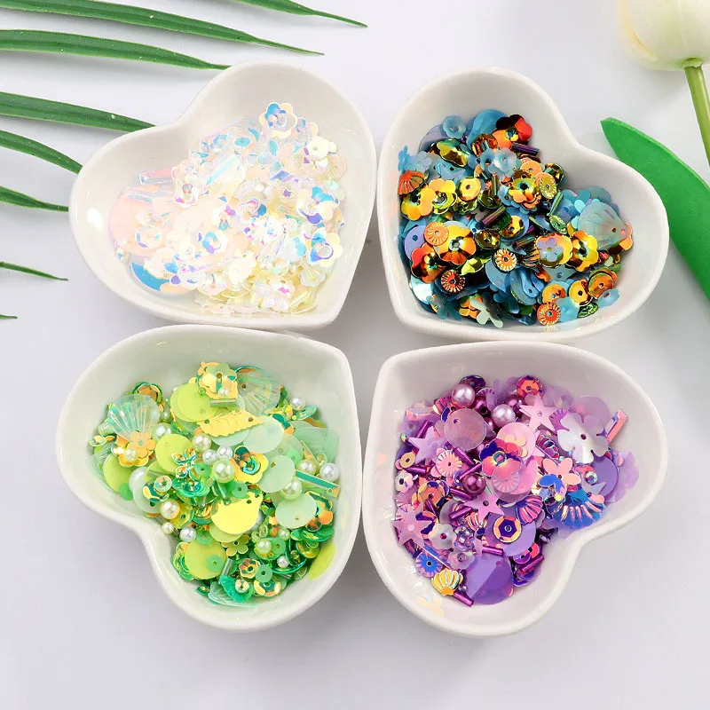 10g/Bag Mix Sizes/Shapes Leaf Butterfly Flower Sequins PVC Paillette DIY 3D Nail Art Wedding Craft Lentejuelas Accessories