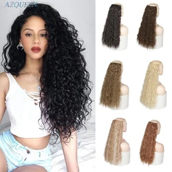 AZQUEEN sintetico 120g 5 Clip capelli lunghi onda d'acqua Clip nelle estensioni dei capelli capelli finti pezzi di capelli neri per le donne