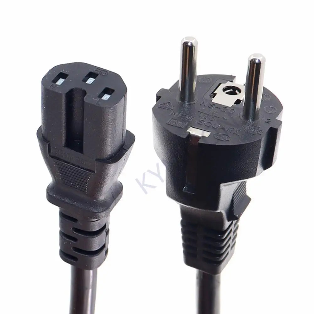 EU Schuko Power cables,Europe CEE7/7 Power Cord, EU to C15 Power lead for household electrical appliances 3G1.5mm wire, 1.8m/3m