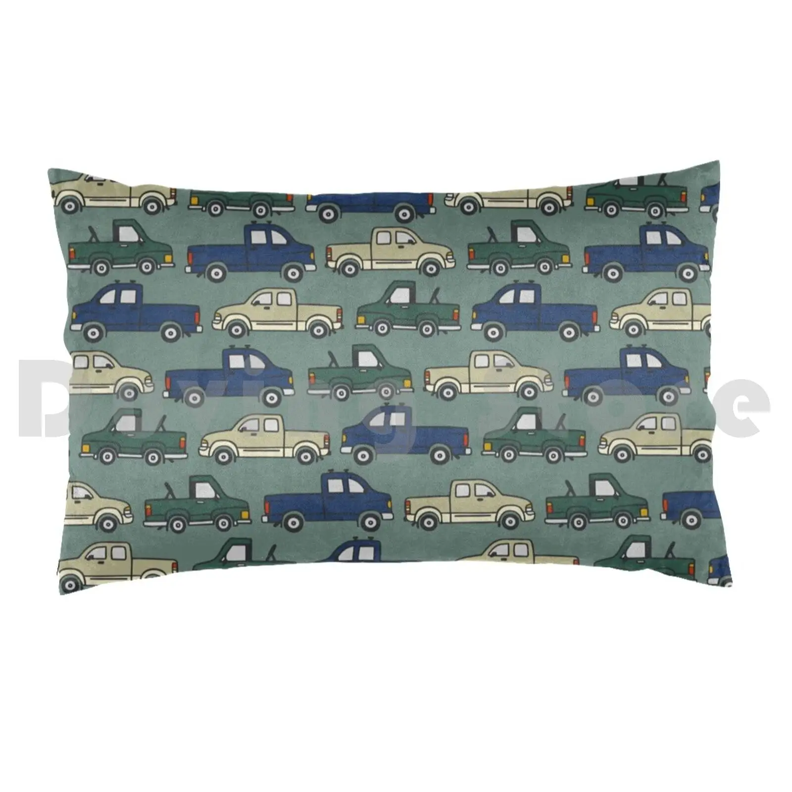 Adventure Trucks Pillow Case Printed 50x75 Trucks Truck Driving Cars Traffic Cartoon Boy Road Trip Adventure