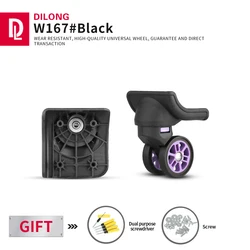 DILONG W167 Luggage wheels repair accessories suitcases universal casters password box replacement with screws non-slip wheel