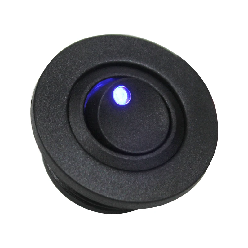 iRV High Quality RV Accessories Black Color With Light Circular 12V24V Button Switch illuminated Button Switch