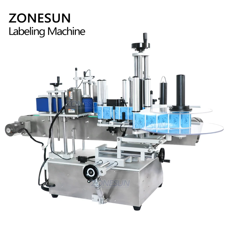 ZONESUN-máquina de etiquetado de botellas, aplicador de etiquetas adhesivas de alta velocidad, para aceite esencial, cosmético, vidrio pequeño, PET, redondo, ZS-TB150A