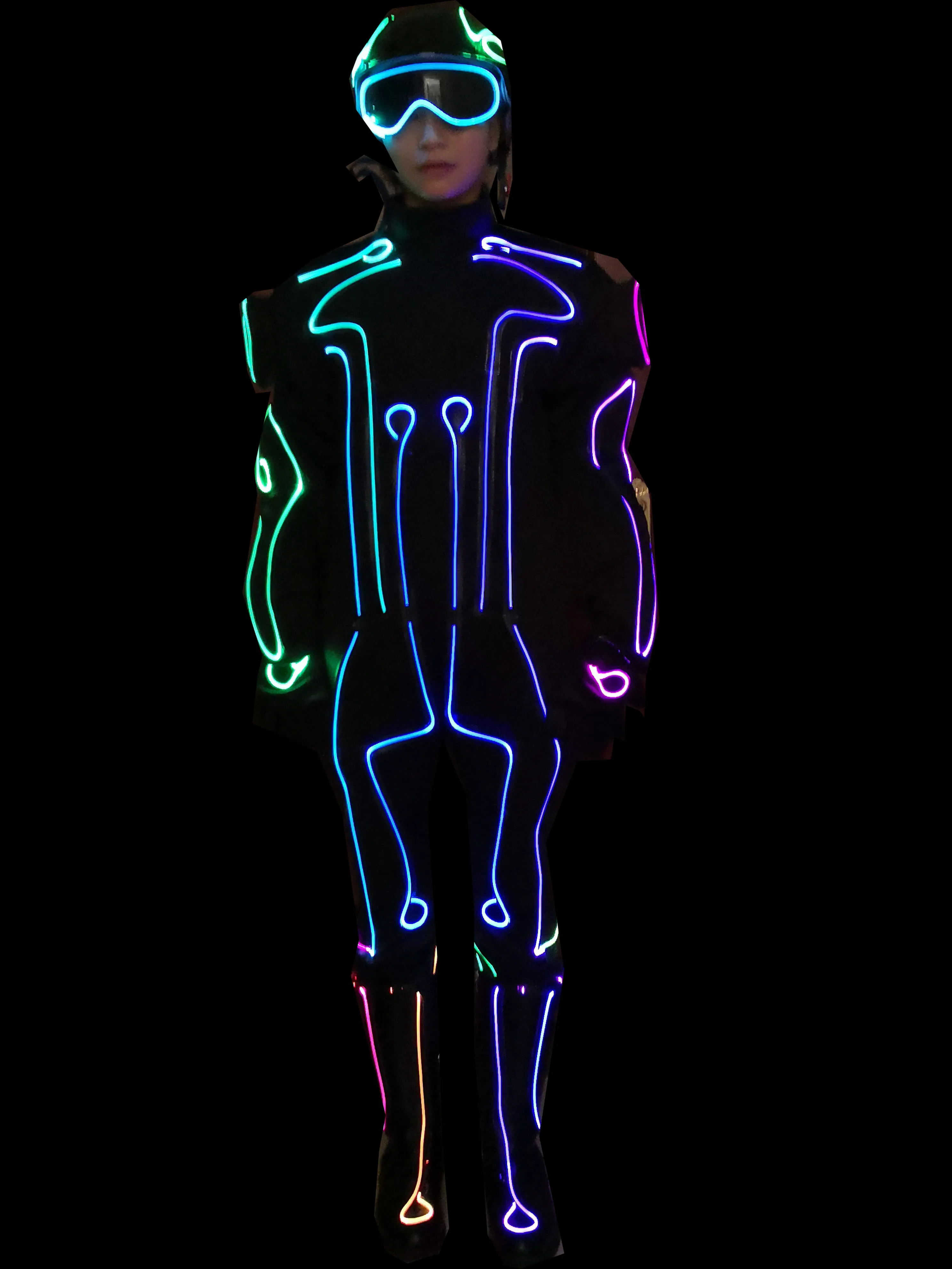 

Tron LED suit legacy costume Cosplay Fiber optic outfit neon Light up suit clothing Warrior Disco DJ dance show performance dres