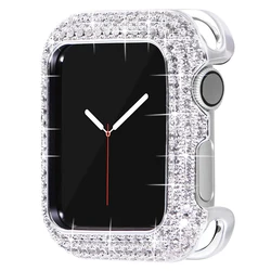 Expensive Metal Frame for Apple Watch Case 41mm 40mm 44mm 45mm iWatch 3 4 5 6 SE Bumper Bling Women Dressy Luxury Shiny Zircon