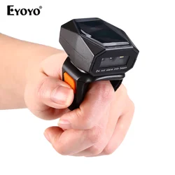 Eyoyo 2D Scanner di codici a barre ad anello indossabile Mini portatile 3-in-1 USB cablato 2.4G Wireless Bluetooth finger scanner iPad iPhone Android