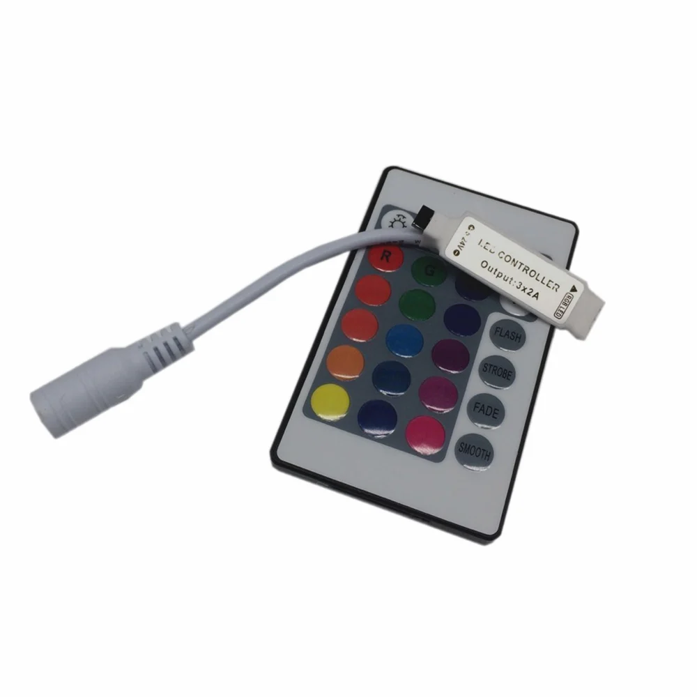 5PCS Mini 24 keys RGB IR Remote Controller for 3528 or 5050 RGB LED strips Small RGB Controller