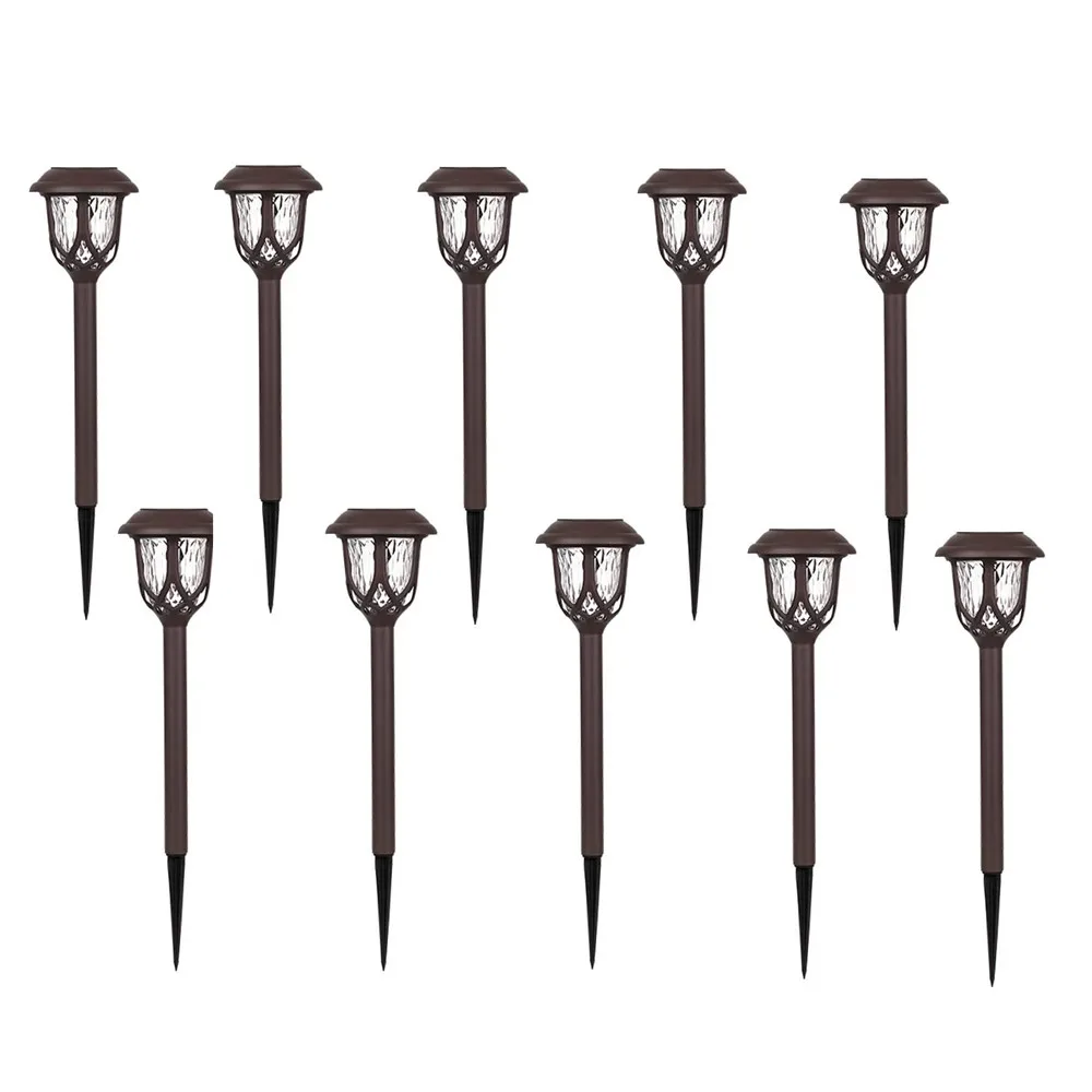 10pc Cold White Led Solar Outdoor Pathway Lights, Solar Powered Garden Lamp for Walkway, Pathway, Lawn, Yard and Driveway