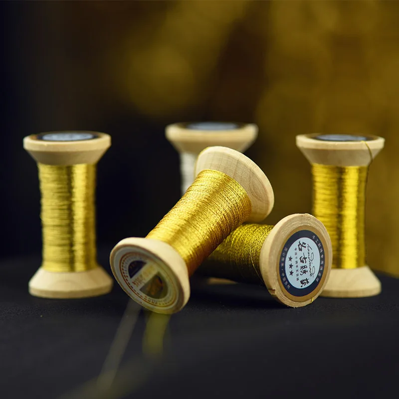 Bright gold series of Gold Line/French embroidery  thread/embroidery spool/colorful gold embroidery thread/ 50 meters/piece