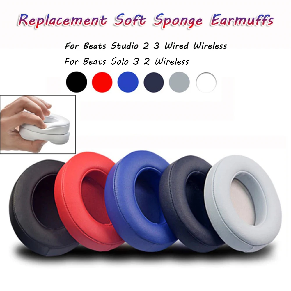 

Replacement Sponge Ultra-soft Foam Earpads Cushion Earbuds For Beats Studio 2 3 for Beats Solo 3 2 Wireless Bluetooth Headphone