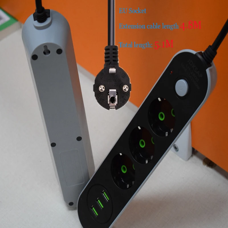 Удлинитель USB Smart 2, 5 м, для путешествий, Вилка питания, удлинитель для ЕС