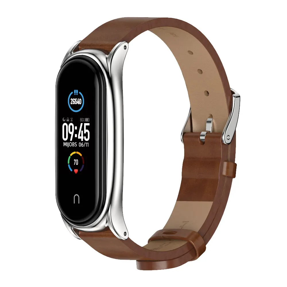 Cho Mi Ban Nhạc 5 Dây Da Đeo Cổ Tay Dành Cho Xiaomi Mi Band 6 Vòng Tay Thể Thao Miband 4 3 Thông Minh đồng Hồ Mi5 Dây Correa
