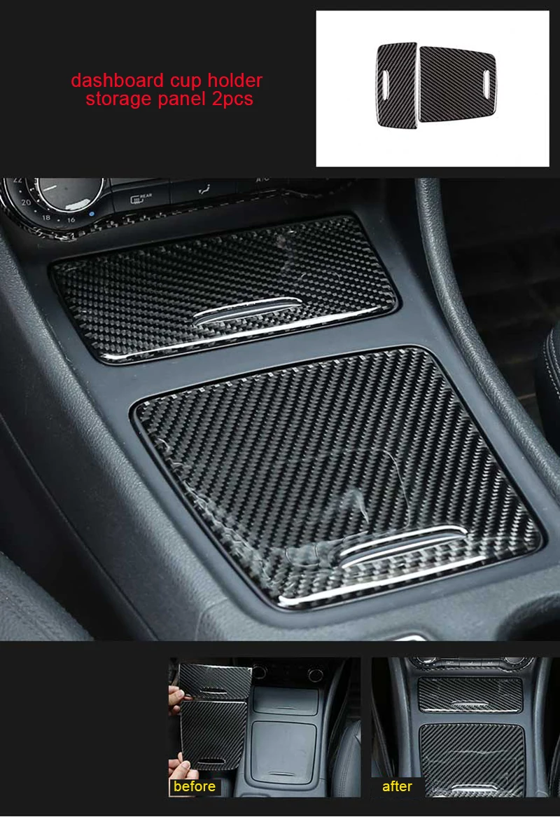 

For Mercedes Benz CLA CLA200 220 carbon fiber central control holder storage panel 2pcs