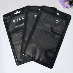 100Pcs 12x21cm 11x19cm 13.5x24cm Neutral Black PP Plastic Cell Phone Case Zip Lock Packing Bags Sealing Self-Adhesive Pouch