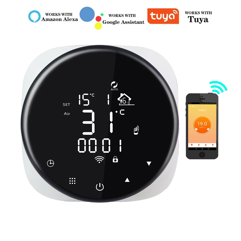 WiFi Smart Touch Thermostat Floor Heating Controller For Water/Gas Boiler Thermostat Smart Home Control Work With Google Alexa