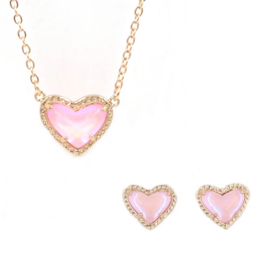 New Valentines Gift Candy Color Claw Small Heart Cute 3D Glass Mini Love Pendants Necklaces Women