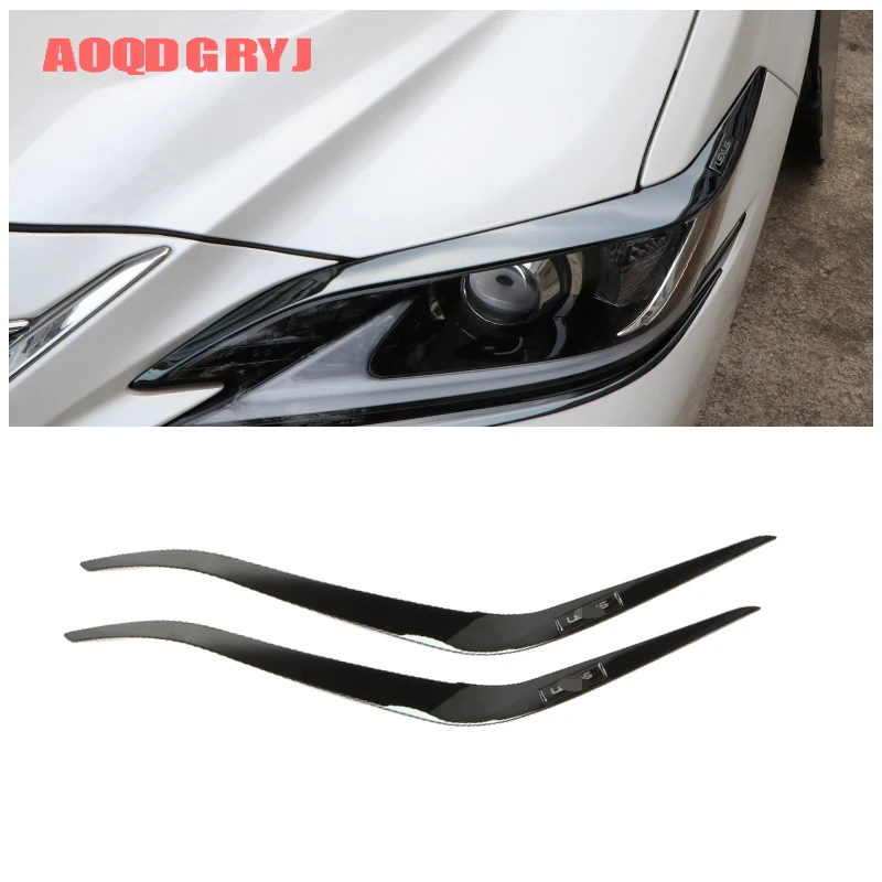 Car Styling for Lexus ES350 ES300h 2019-2025 Stainless Chrome Headlight Eyebrow Moulding Trim Strips 2pcs