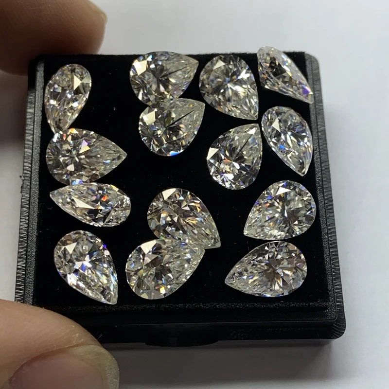 

Moissanite Pear Cut 9x11mm VVS1 Clarity White D Color Loose Stone For Jewelry Making