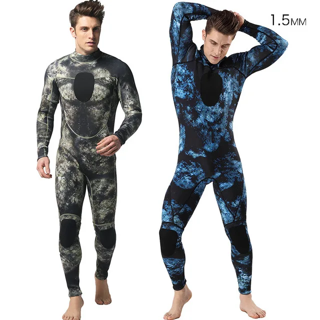 Profesional 1.5MM Scuba Camo Neoprene Spearfishing Berenang Peralatan Menyelam Bawah Air Setelan Pria Snorkeling Tetap Hangat Setelan Basah