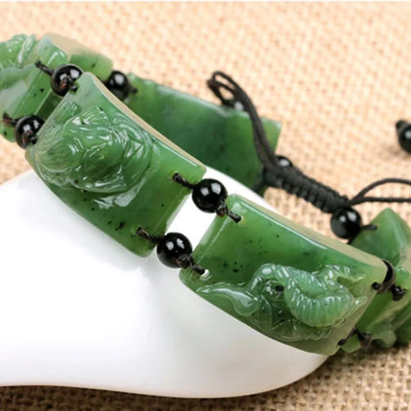 100% Natural jasper Hand engraving Jasper Bracelet scorpion centipede snake spider toad Gifts for Men