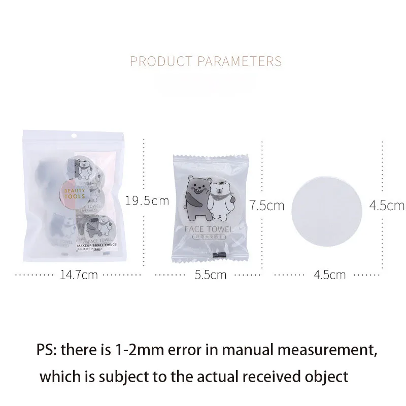 يمكن التخلص منها 10 حزمة/حقيبة مضغوط منظف للوجه منشفة الحلوى قماش غير منسوج تنظيف الوجه الجمال أداة B2061