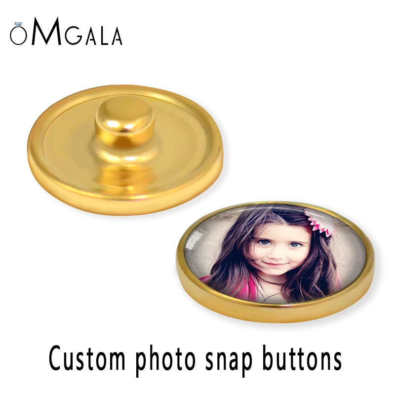 New DIY custom snap buttons 12mm/18mm/20mm silver /golden snap buttons wholesale Personalized Photo for DIY necklace jewelry