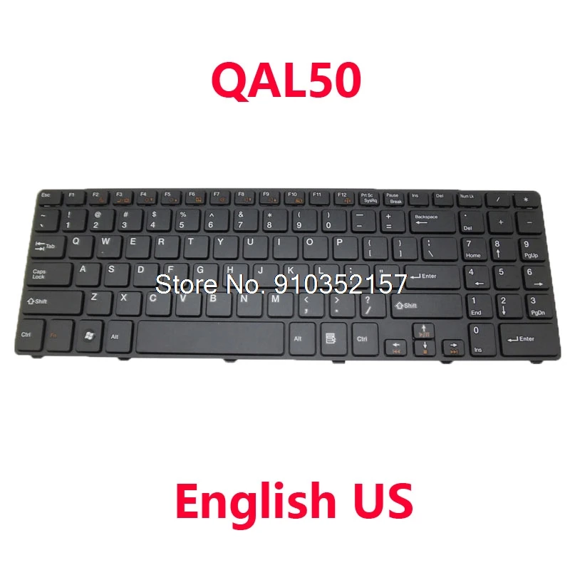 

Laptop Replacement Keyboard For Kelyx QAL50 English US Black Frame Silver Frame