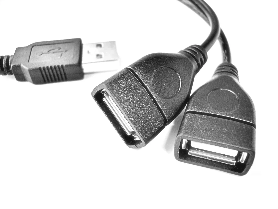 Cabo usb de carregamento de um ponto e 5v, cabo de extensão de dados para leitura de carro, mouse em formato de u, 2a, um, drag two, 1, macho e 2 fêmea