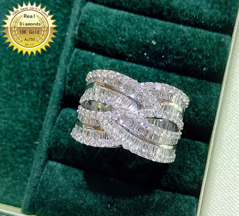 

18k Золотое кольцо натуральное Настоящее 1.45ct бриллиантовое кольцо обручальное & свадебное ювелирное изделие имеет сертификат 0032