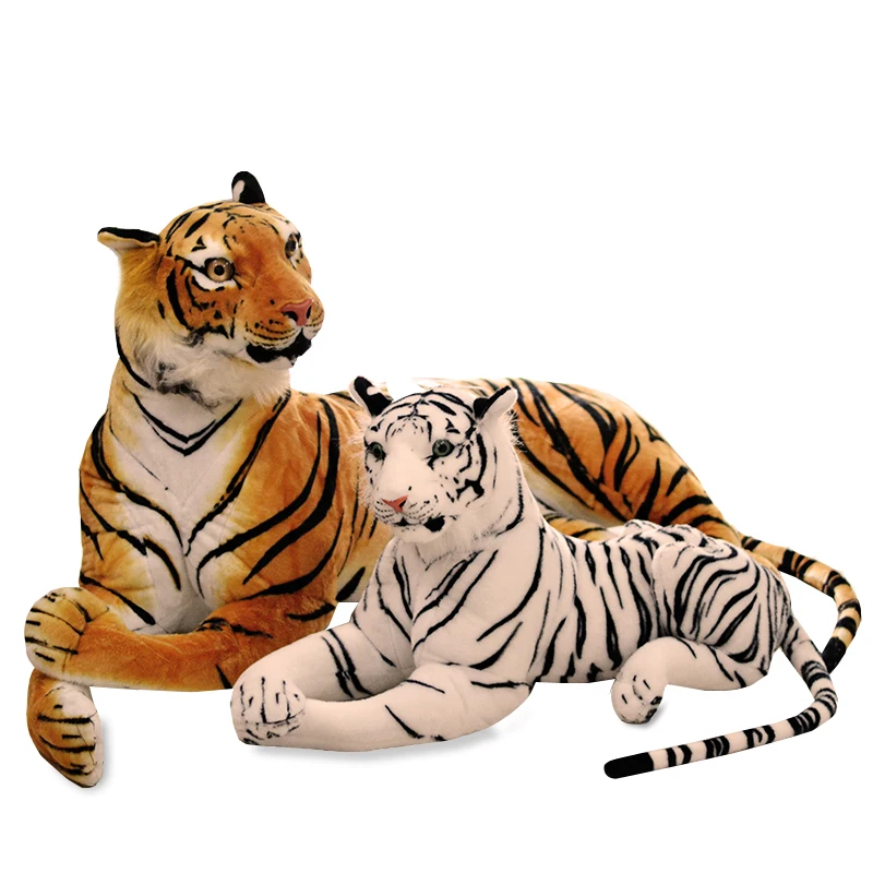 1PC Simulation Tiger Leopard Panther Plush Toy Soft Stuffed Animals Simulation White Tiger Jaguar Doll Children Kids Gift