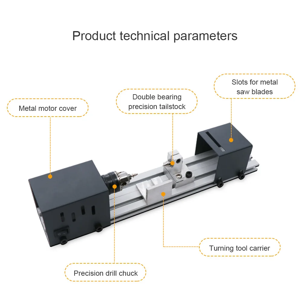 DC24V 80W Home woodworking lathe diy furniture woodworking mini engraving polishing beads processing advanced version