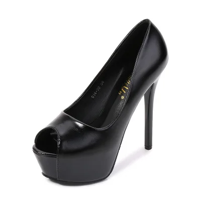 Female Pumps Shoes Fish Mouth Platform Women Pumps Ultra High Heels 10/12/14CM Shoes Sexy Peep Toe Shallow Ladies Single Shoes