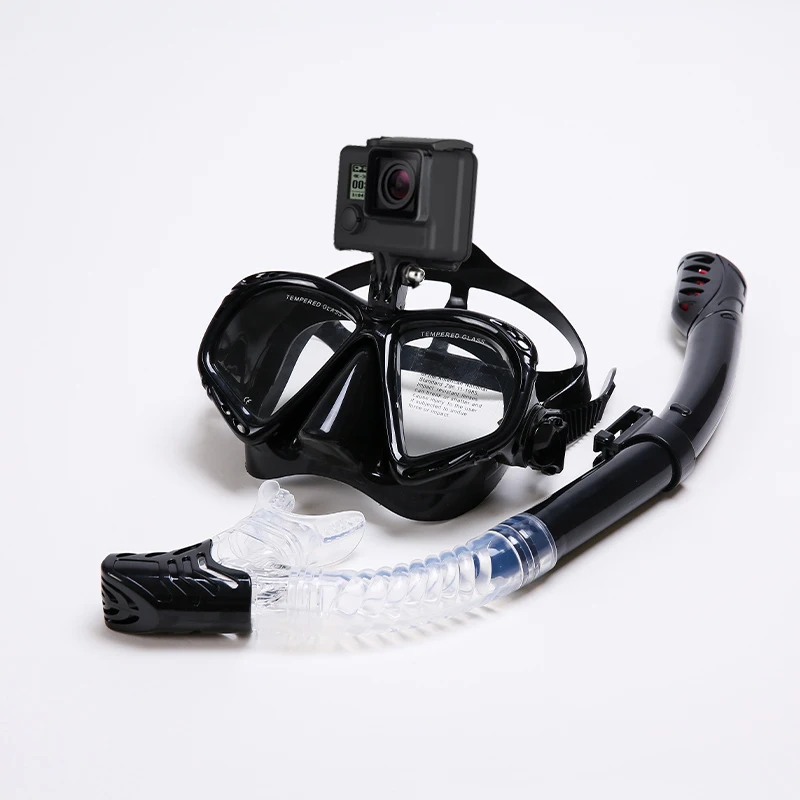 Modische Schnorchelmaske Schnorchelset Tauchermaske Schwimmbrille Schnorchel Geeignet für GoPro Unterwasser-Sportkamera – Detail 1